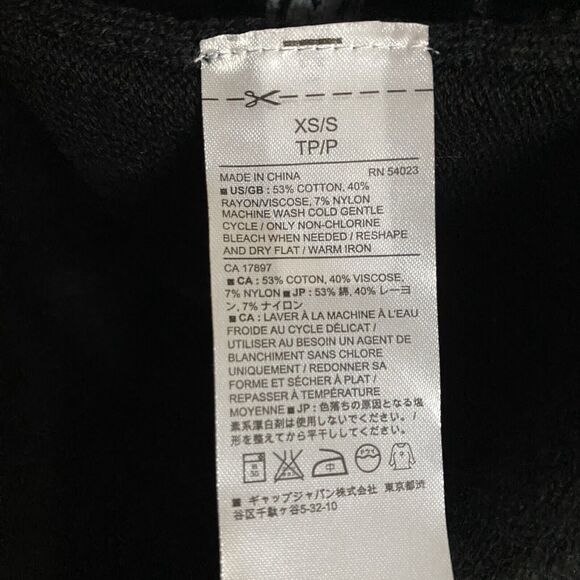 BANANA REPUBLIC Cardigan Sweater Open Front Sleeveless Long Women XS S Black - Picture 9 of 10